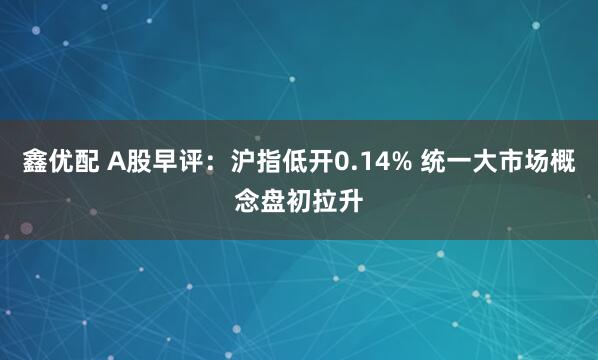 鑫优配 A股早评：沪指低开0.14% 统一大市场概念盘初拉升