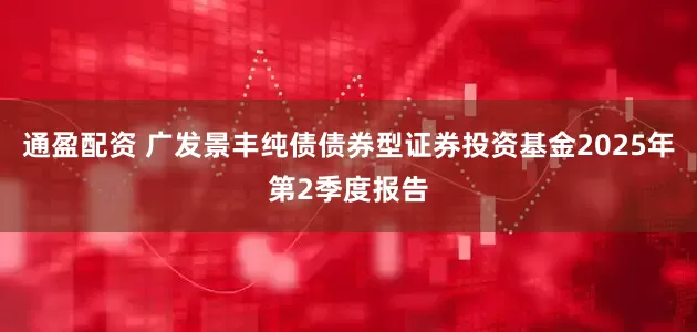 通盈配资 广发景丰纯债债券型证券投资基金2025年第2季度报告